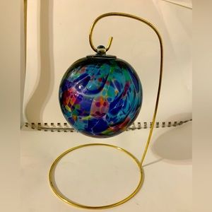 Large Art Glass Globe Orb Christmas Ornament